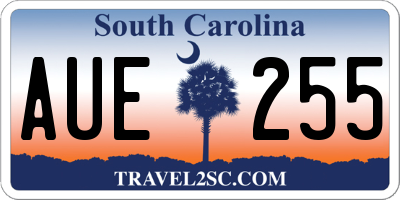 SC license plate AUE255