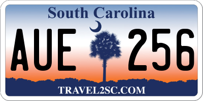 SC license plate AUE256