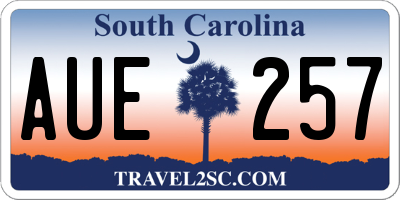 SC license plate AUE257
