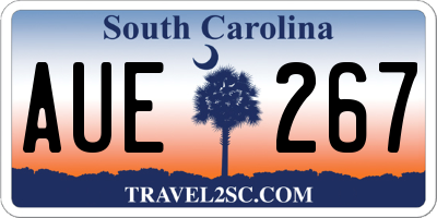 SC license plate AUE267