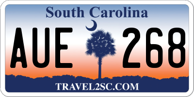 SC license plate AUE268