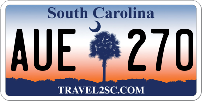 SC license plate AUE270
