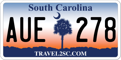 SC license plate AUE278