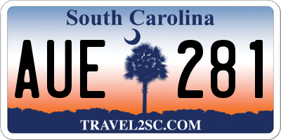 SC license plate AUE281