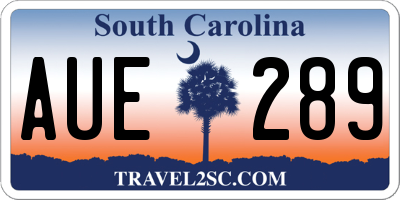 SC license plate AUE289