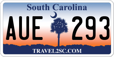 SC license plate AUE293