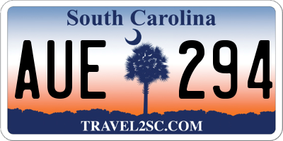 SC license plate AUE294