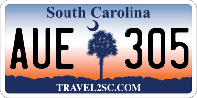 SC license plate AUE305