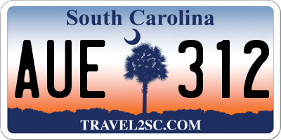 SC license plate AUE312