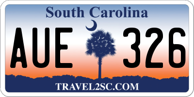 SC license plate AUE326