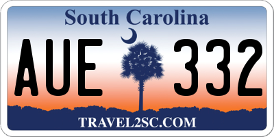 SC license plate AUE332