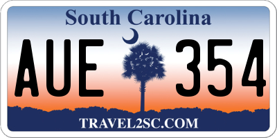 SC license plate AUE354