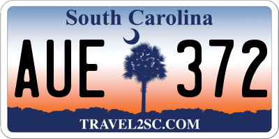 SC license plate AUE372