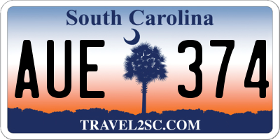 SC license plate AUE374
