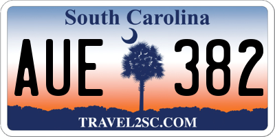 SC license plate AUE382