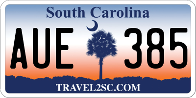 SC license plate AUE385