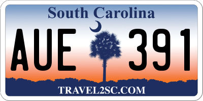 SC license plate AUE391
