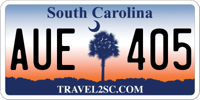 SC license plate AUE405