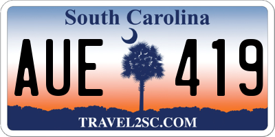 SC license plate AUE419