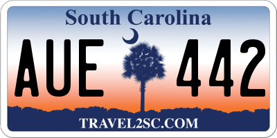 SC license plate AUE442