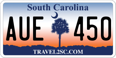 SC license plate AUE450