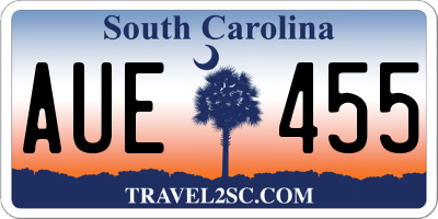 SC license plate AUE455