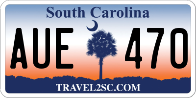 SC license plate AUE470
