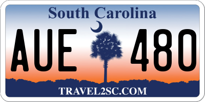 SC license plate AUE480