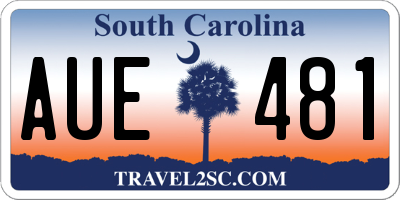 SC license plate AUE481