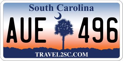 SC license plate AUE496