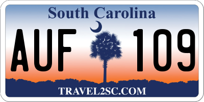 SC license plate AUF109