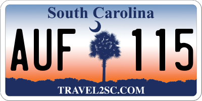 SC license plate AUF115