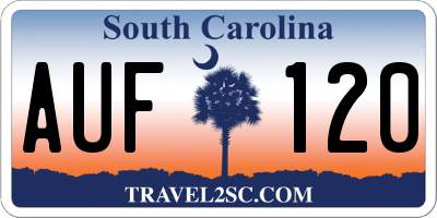 SC license plate AUF120