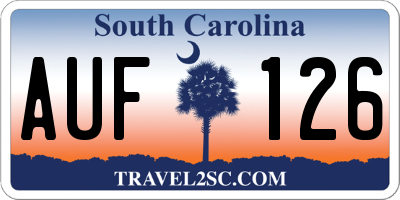 SC license plate AUF126