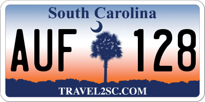 SC license plate AUF128