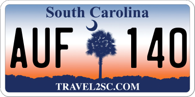 SC license plate AUF140