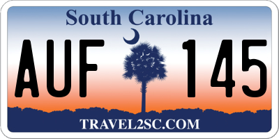 SC license plate AUF145