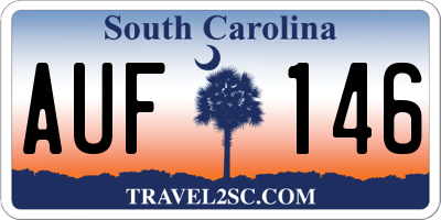 SC license plate AUF146