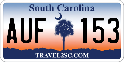 SC license plate AUF153