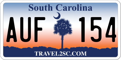 SC license plate AUF154