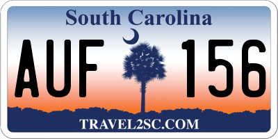 SC license plate AUF156