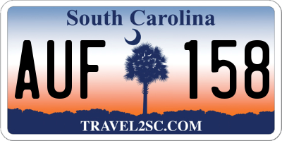 SC license plate AUF158