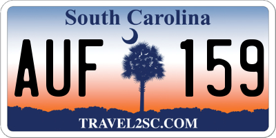 SC license plate AUF159