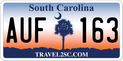 SC license plate AUF163