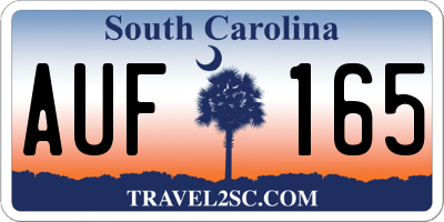SC license plate AUF165