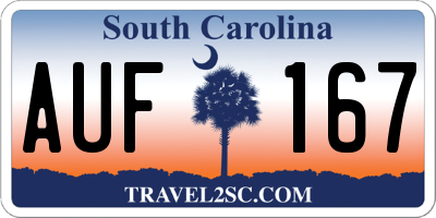 SC license plate AUF167