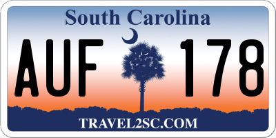 SC license plate AUF178