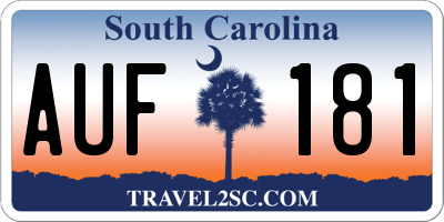 SC license plate AUF181