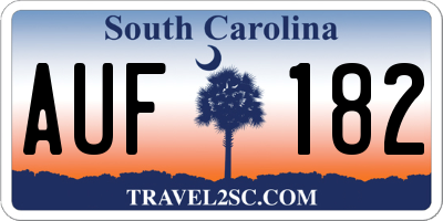 SC license plate AUF182