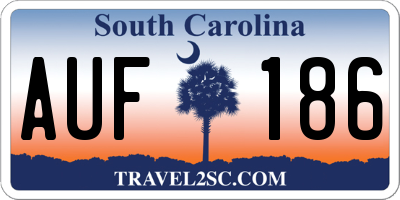 SC license plate AUF186